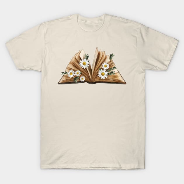 Cute Wildflowers Book, Librarian Book Lovers, Gift For Bookworms, Spring Floral Book Club, Book Sellers Gift, Gift For Teachers, Bookish Student, Aesthetic Readers' T-Shirt by DaStore